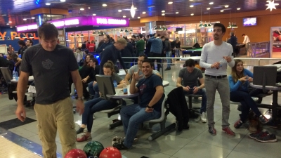 Bowling with crew