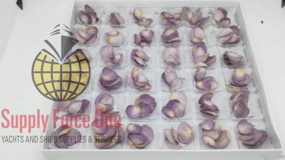 Crystallized purple rose petals